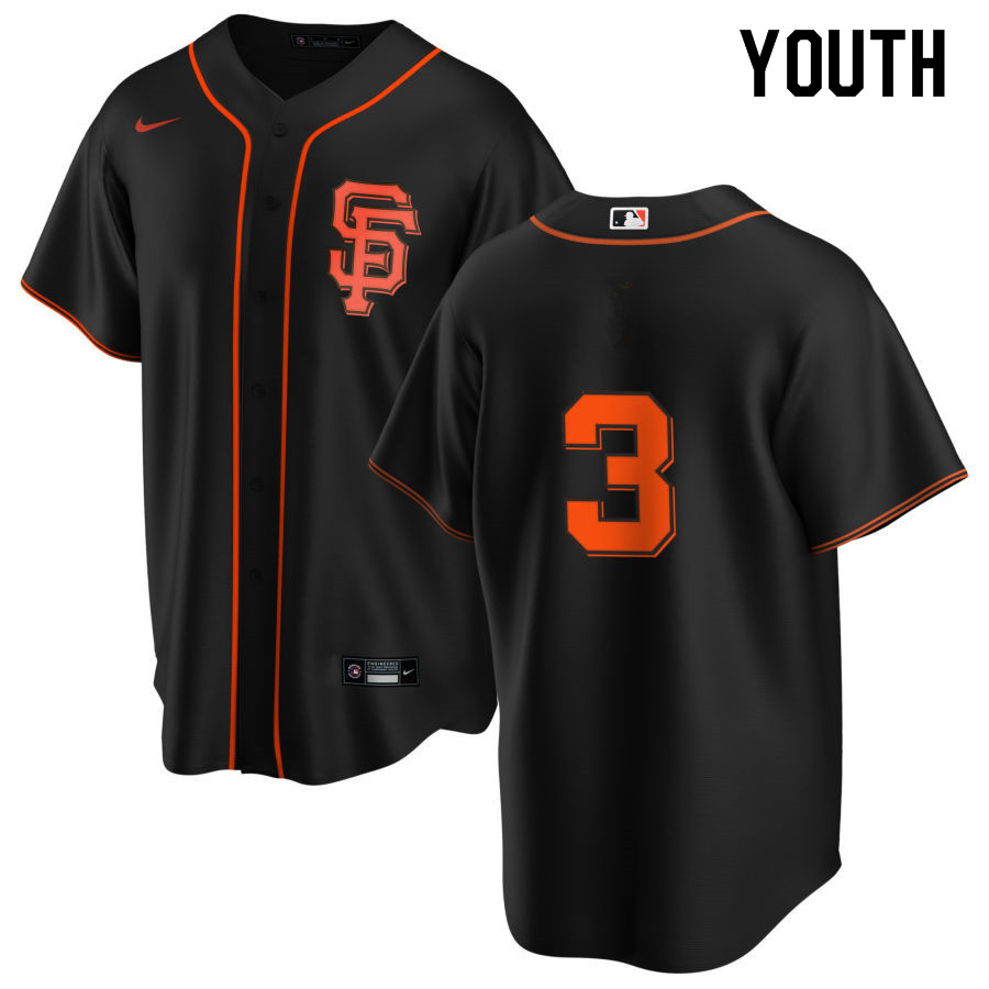 Nike Youth #3 Bill Terry San Francisco Giants Baseball Jerseys Sale-Black